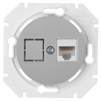 Розетка компьютерная RJ45 Cat. 5e, Серебро, серия Прованс, Bylectrica РК18-6311