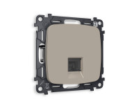 Розетка комп. с шторками RJ45 Cat. 6, Серо-бежевый матовый, OMEGA Quant Ambrella Volt MO372010