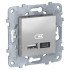 Розетка USB для зарядки A+C, Алюминий, Unica New Schneider NU501830 Розетка USB для зарядки A+C, Алюминий, Unica New Schneider NU501830