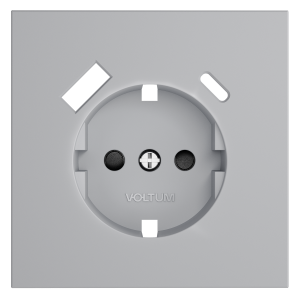 Лицевая панель для розетки с З/К и шторками, с USB A+A, Серый, S70 Voltum VLS000916