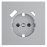 Лицевая панель для розетки с З/К и шторками, с USB A+A, Серый, S70 Voltum VLS000916