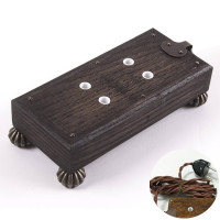 Ретро удлинитель Corriente темный дуб, бронзовые круглые ножки, Loft&Wood LW1020/22-26