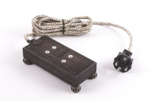 Ретро удлинитель Corriente темный дуб, бронзовые круглые ножки, Loft&Wood LW1020/22-26