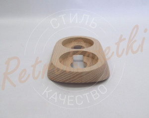Накладка 2 местная деревянная под электрику Salvador 168x105 на бревно, Clever Wood