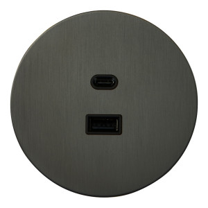 Розетка USB для быстрой зарядки Type A+C, Антрацит, Аrt Salvador EU020112 Розетка USB для быстрой зарядки Type A+C, Антрацит, Аrt Salvador EU020112