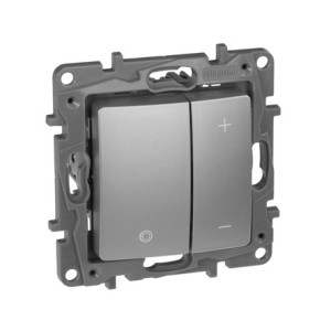 Диммер нажимной 400Вт, алюминий, Etika Legrand 672418