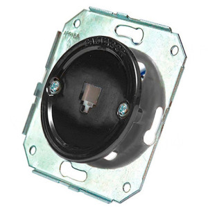 Розетка телефонная RJ11 (внутренний монт.), Черный, Salvador CL.TEL.BL