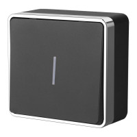 Выключатель 1 кл. с подсветкой, Черный/хром, Gallant Werkel W5010135