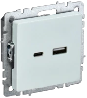 Розетка USB для зарядки, тип А+C, Жемчуг, Brite IEK BR-U22-018-K36