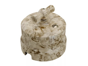 Выключатель фарфоровый 1 кл. перекрестный (2 положения), Дворцовый мрамор, ТМ МезонинЪ Аврора GE70406-19