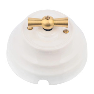 Выключатель керамический 1 кл. (2 положения), Белый, Астория Interior Electric