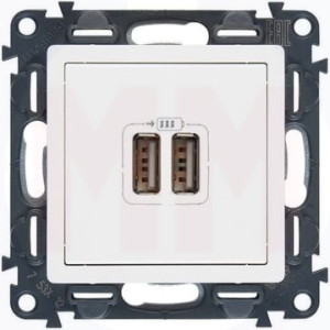 Розетка USB для зарядки, белое, Valena Life Legrand 753412