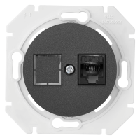 Розетка компьютерная RJ45 Cat. 5e, Графит, серия Прованс, Bylectrica РК18-6311