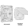 Розетка с З/К с крышкой и шторками, герметичная IP44, Черный матовый, OMEGA Quant Ambrella Volt MO808010