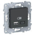 Розетка USB для зарядки A+C, Антрацит, Unica New Schneider NU501854 Розетка USB для зарядки A+C, Антрацит, Unica New Schneider NU501854