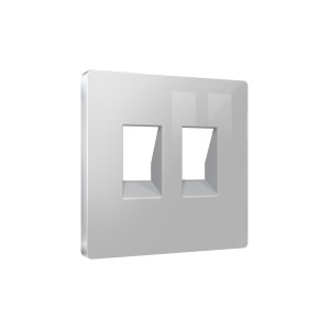 Лицевая панель розетки комп./телеф. 2-ой RJ45/RJ11 Cat. 6, Серебро глянец, ALFA Quant Ambrella Volt AP4121 Лицевая панель розетки комп./телеф. 2-ой RJ45/RJ11 Cat. 6, Серебро глянец, ALFA Quant Ambrella Volt AP4121