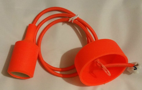 Ретро патрон силиконовый Е27, оранжевый, SIL-ORANGE-LAMPHOLDER Euro-Lamp