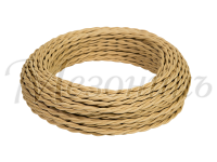 Ретро кабель витой 2x0,75 Песочное золото, ТМ МезонинЪ GE70140-32 (1 метр)
