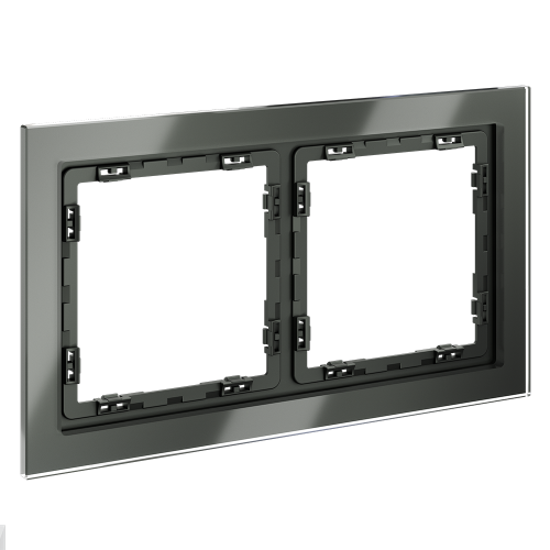 Рамка 2 местная, стекло, Титан, Voltum S70 VLS110206