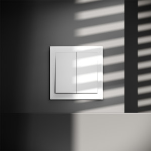 Выключатель 2кл. с/подсв., Белый глянцевый, Voltum S70 VLS020201