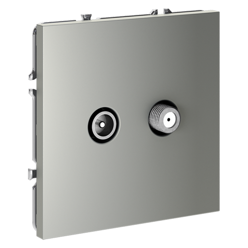 Розетка телевизионная оконечная TV+SAT, Сталь, S70 Voltum VLS060405