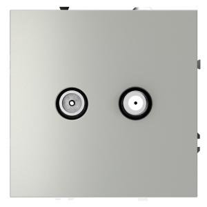 Розетка телевизионная оконечная TV+SAT, Сталь, S70 Voltum VLS060405