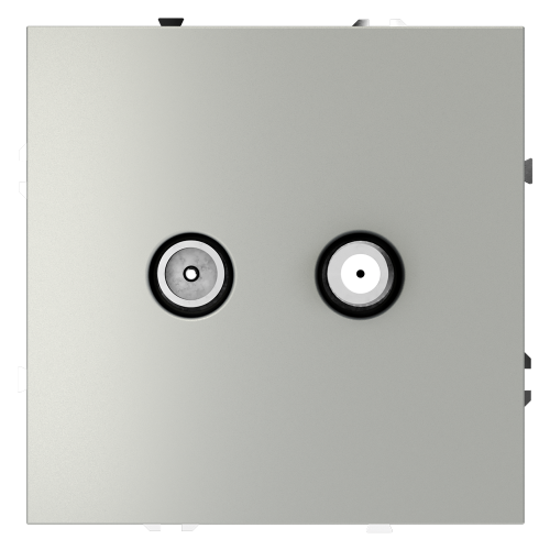 Розетка телевизионная оконечная TV+SAT, Сталь, S70 Voltum VLS060405