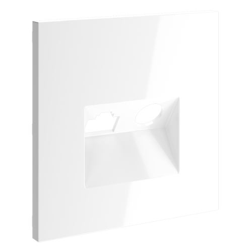 Лицевая панель для розетки телев+комп. TV+RJ45 Cat 6, Белый глянцевый, S70 Voltum VLS002701