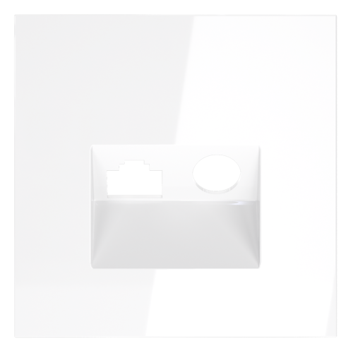 Лицевая панель для розетки телев+комп. TV+RJ45 Cat 6, Белый глянцевый, S70 Voltum VLS002701