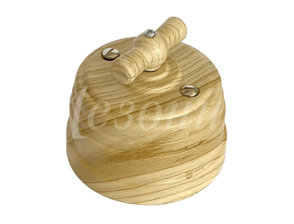 Ретро выключатель пластиковый 1 кл. (2 положения) перекрестный, Сосна, Усадьба ТМ МезонинЪ GE30406-11