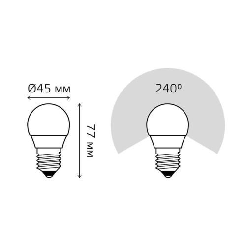 Лампа светодиодная Gauss E27 10W 4100K матовая 53220