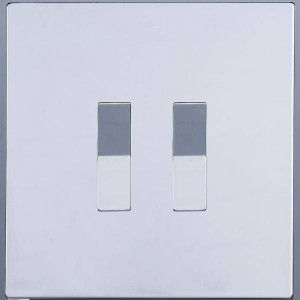 Выключатель кнопочный 2 кл. перекрест. (внутренний монт.), Хром, Toledo Salvador SJAN77EC18