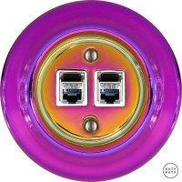 Розетка комп. фарфоровая RJ45 cat.6е, пурпурно-фиолетовый металлик, Katy Paty PEVIGsCat6e 