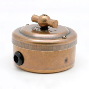 Выключатель поворотный 2 кл. (4 положения), металл, Бронза, Petrucci 305BR