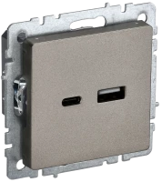 Розетка USB для зарядки, тип А+C, Шампань, Brite IEK BR-U22-018-K37