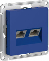 Розетка компьютерная 2-я RJ45 Cat. 5e, Аквамарин, AtlasDesign SE ATN001185