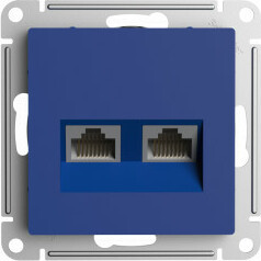Розетка компьютерная 2-я RJ45 Cat. 5e, Аквамарин, AtlasDesign SE ATN001185