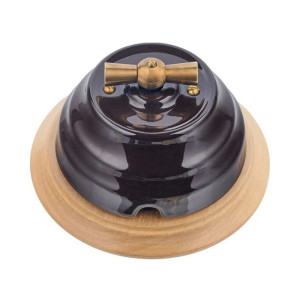 Выключатель керамический 1 кл. (2 положения), Коричневый, Астория Interior Electric