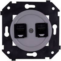 Розетка пластик компьютерная RJ45 (внутренний монт.), Титан, Шедель Bironi B3-302-26