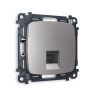 Розетка комп. с шторками RJ45 Cat. 6, Сталь матовый, OMEGA Quant Ambrella Volt MO512010