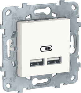 Розетка USB для зарядки, Белый, Unica New Schneider NU541818