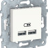 Розетка USB для зарядки, Белый, Unica New Schneider NU541818 Розетка USB для зарядки, Белый, Unica New Schneider NU541818