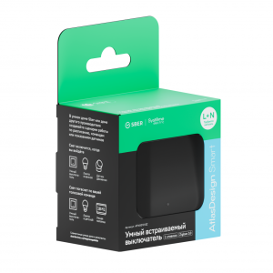 Выключатель 1 кл. с подсветкой, Карбон, AtlasDesign Sber SE ATN001013Z