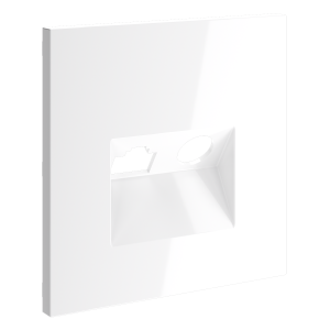 Лицевая панель для розетки телев+комп. TV+RJ45 Cat. 6, Белый матовый, S70 Voltum VLS002702