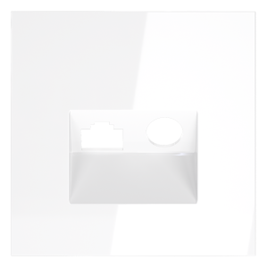 Лицевая панель для розетки телев+комп. TV+RJ45 Cat. 6, Белый матовый, S70 Voltum VLS002702