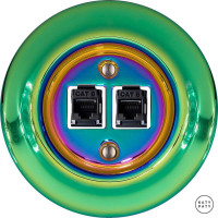 Розетка комп. фарфоровая RJ45 cat.6е, зеленый металлик, Katy Paty PECHGsCat6 