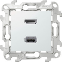 Розетка двойная HDMI+USB, Белый, Simon 24 2411095-030