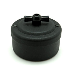 Выключатель поворотный 2 кл. (4 положения), металл, Чёрный муар, Petrucci 305MR