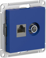 Розетка комп.+тв. RJ45+TV Cat. 5e, Аквамарин, AtlasDesign SE ATN001189