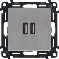 Розетка USB для зарядки, алюминий, Valena Life Legrand 753612